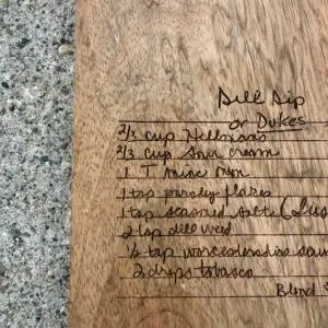 Wood Serving Board - Handwritten Recipe