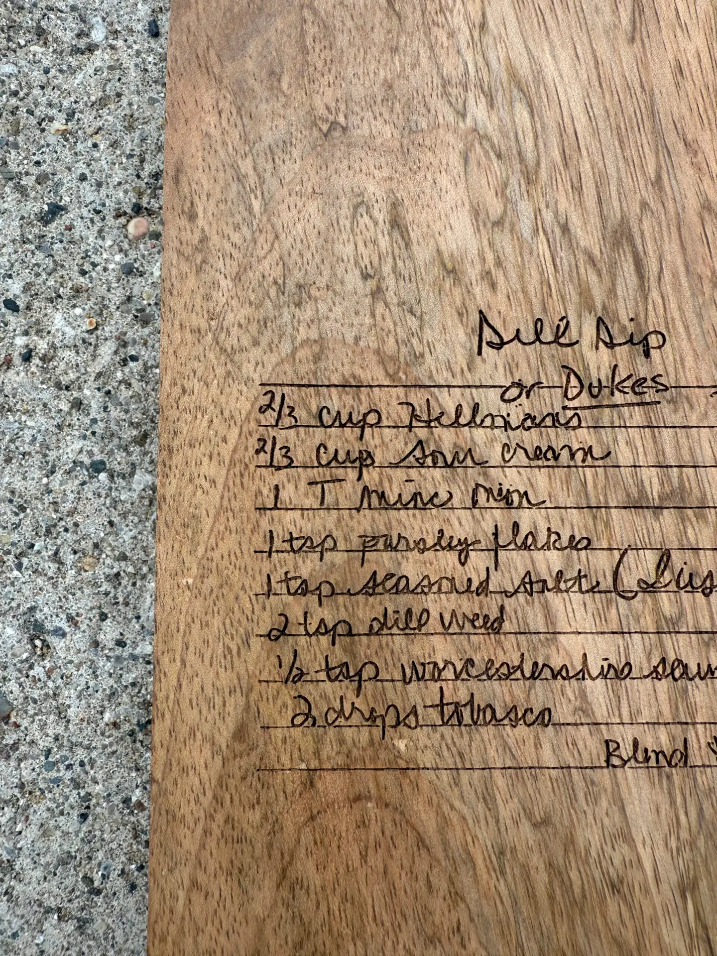 Recipe Serving Board