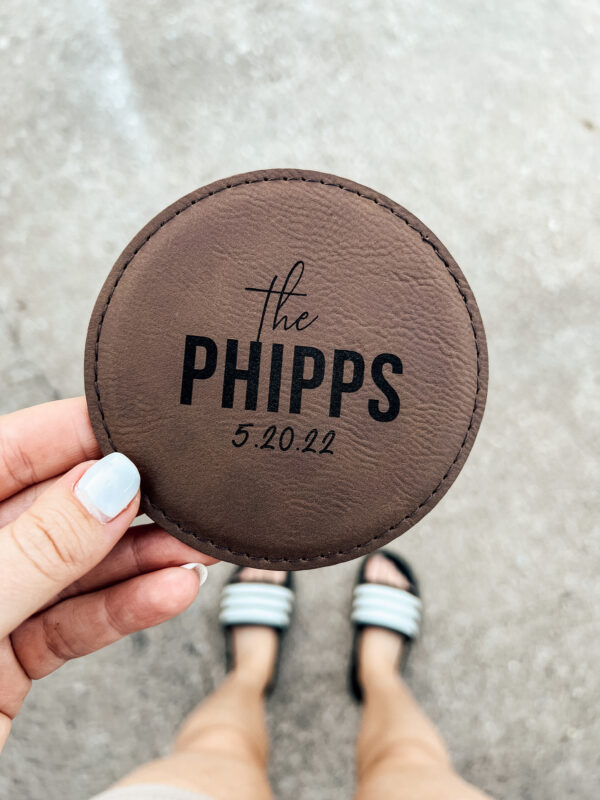 Leather Round Coaster - set of 4 - Image 3