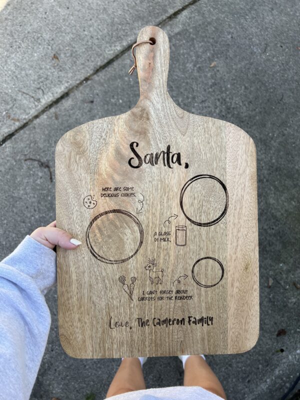 Wood Serving Board - Santa Cookies + Milk - Image 4