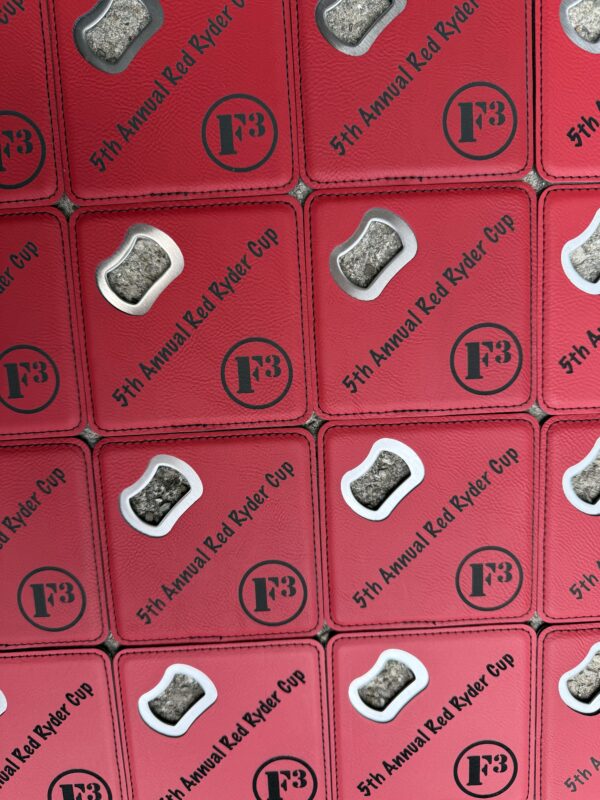 Leather Bottle Opener Coasters - set of 4 - Image 3