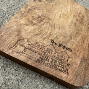 Wood Serving Board - Home Outline + Address