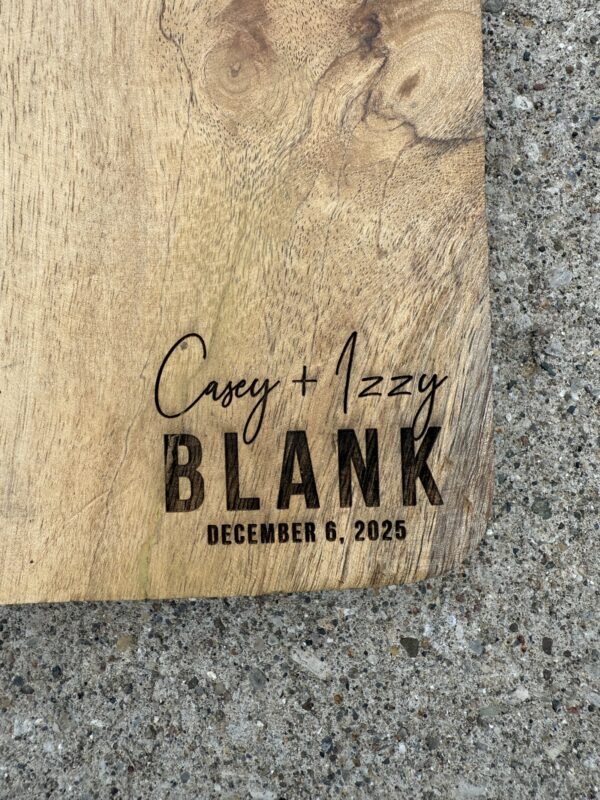 Wood Serving Board - Name(s) + Date Wedding Gift - Image 4