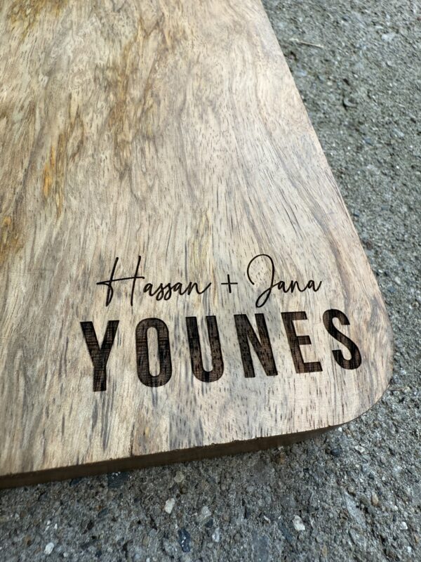 Wood Serving Board - Name(s) + Date Wedding Gift - Image 3