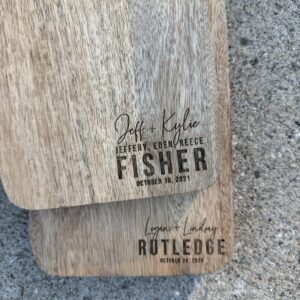 Wood Serving Board - Name(s) + Date Wedding Gift