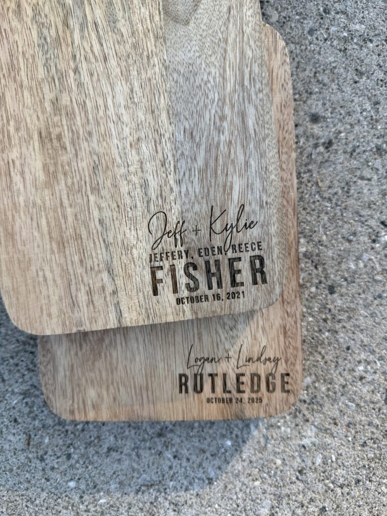 Wood Serving Board - Name(s) + Date Wedding Gift