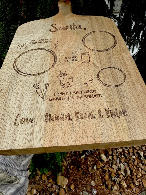 Wood Serving Board - Santa Cookies + Milk - Image 6