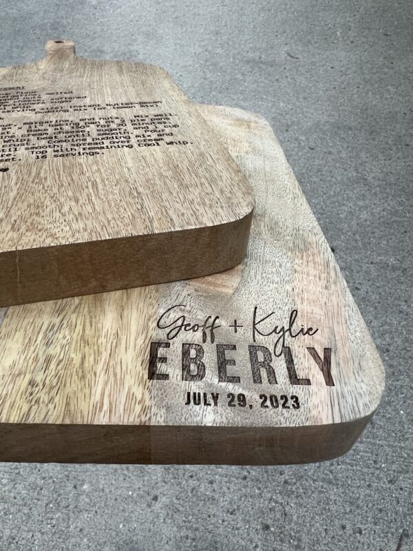Wood Serving Board - Name(s) + Date Wedding Gift - Image 2