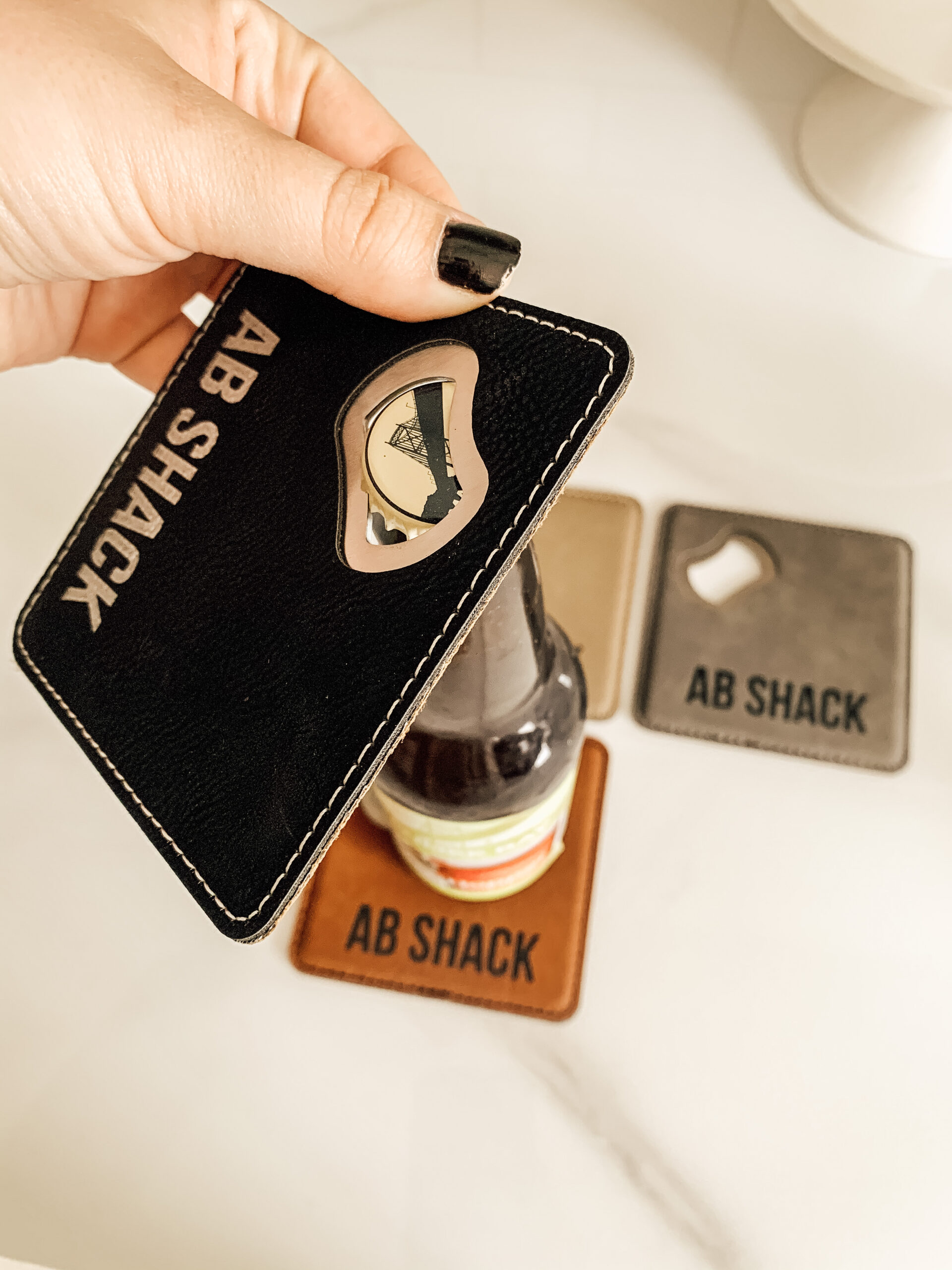 Leather Bottle Opener Coasters