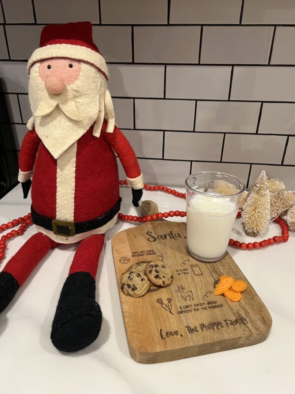 Wood Serving Board - Santa Cookies + Milk - Image 5