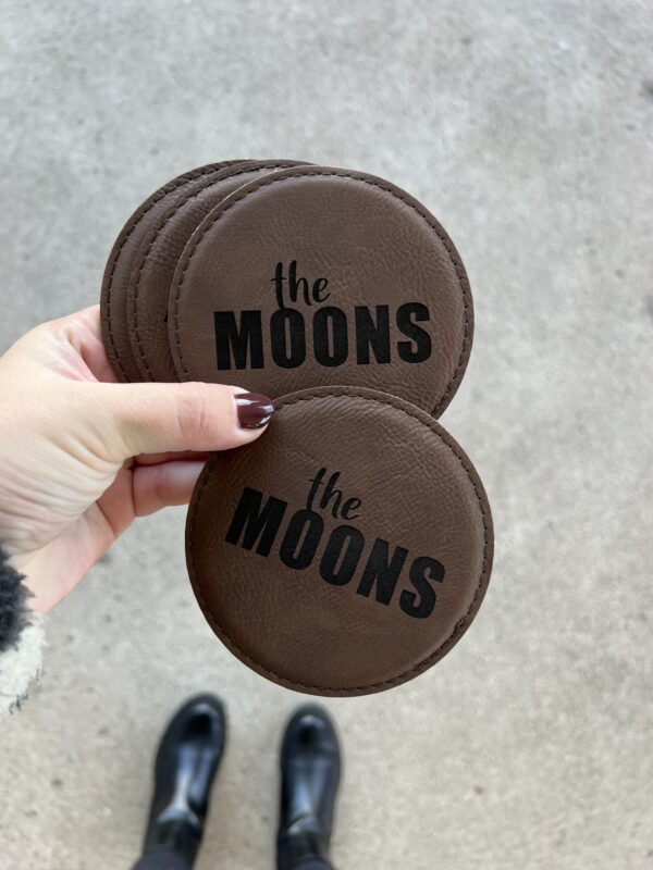 Leather Round Coaster - set of 4