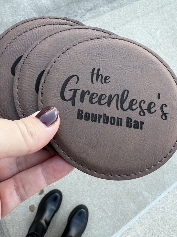 Leather Round Coaster - set of 4 - Image 8