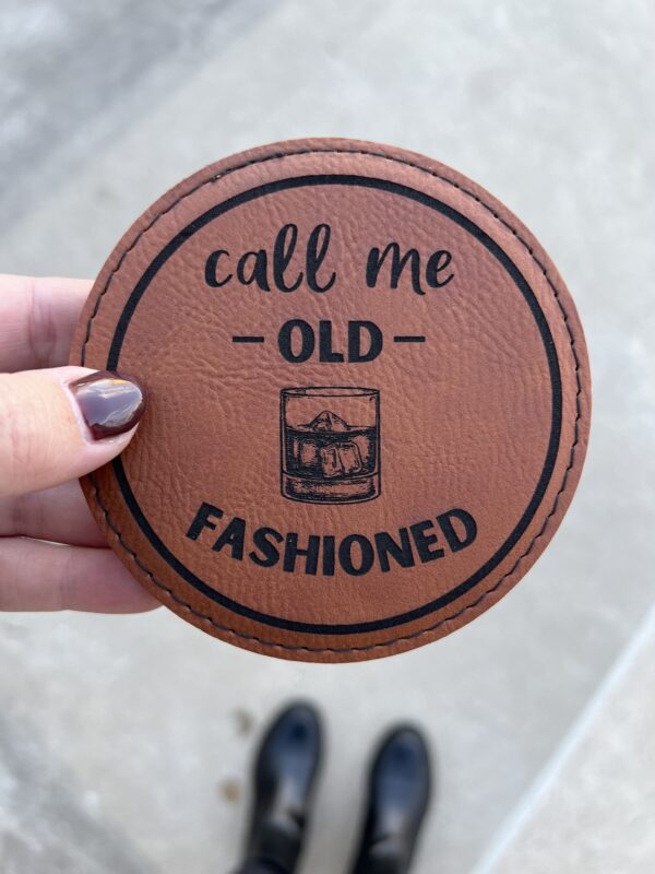 Leather Round Coaster - set of 4 - Image 4