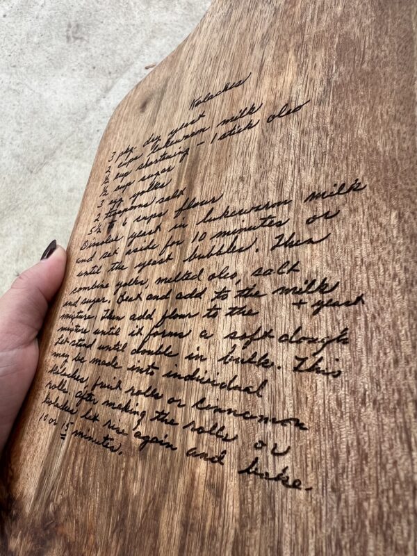 Wood Serving Board - Handwritten Recipe - Image 4