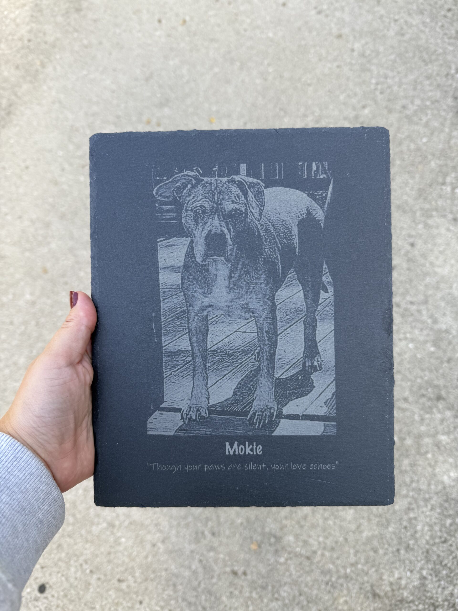 Slate Pet Memorial Plaque