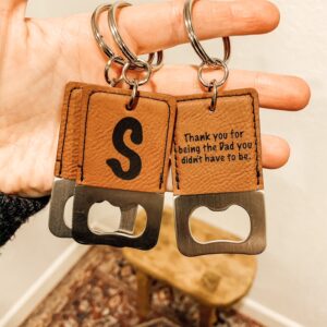 Bottle Opener Leather Keychain