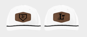 White Rope Snapback Hat w/ Leather Patch