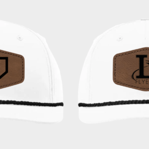 White Rope Snapback Hat w/ Leather Patch