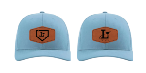 Light Blue Snapback Hat w/ Leather Patch