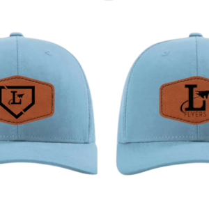 Light Blue Snapback Hat w/ Leather Patch