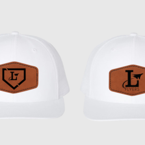 White Snapback Hat w/ Leather Patch
