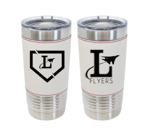 20oz White Leather Wrapped Tumbler
