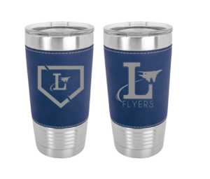 20oz Blue Leather Wrapped Tumbler