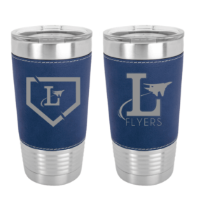 20oz Blue Leather Wrapped Tumbler